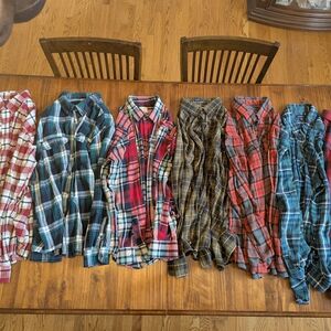 Bundle Lot Of Men's Size XL Flannel Shirts; Old Navy, Sonoma, Croft & Barrow
